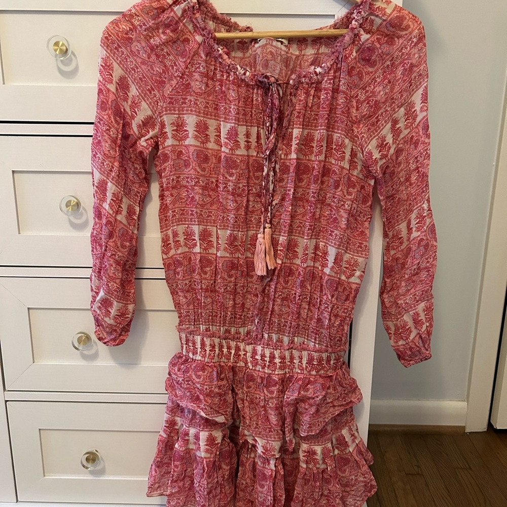 LoveShackFancy Pink and White Dress